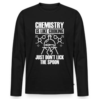 Chemistry Chemist Chemical laboratory assistant Chemical technician - Men's Premium Organic Long Sleeve Shirt - black - Front - Nico (187cm)