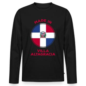 Villa Altagracia Dominikanische Republik - Männer Premium Bio Langarmshirt - Schwarz - Vorne - Nico (187cm)