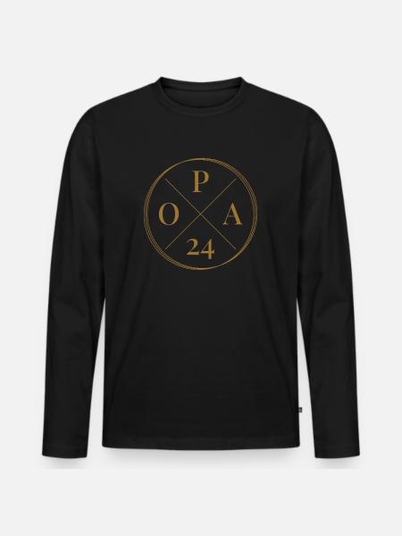Opa 2024 - Männer Premium Bio Langarmshirt - Schwarz