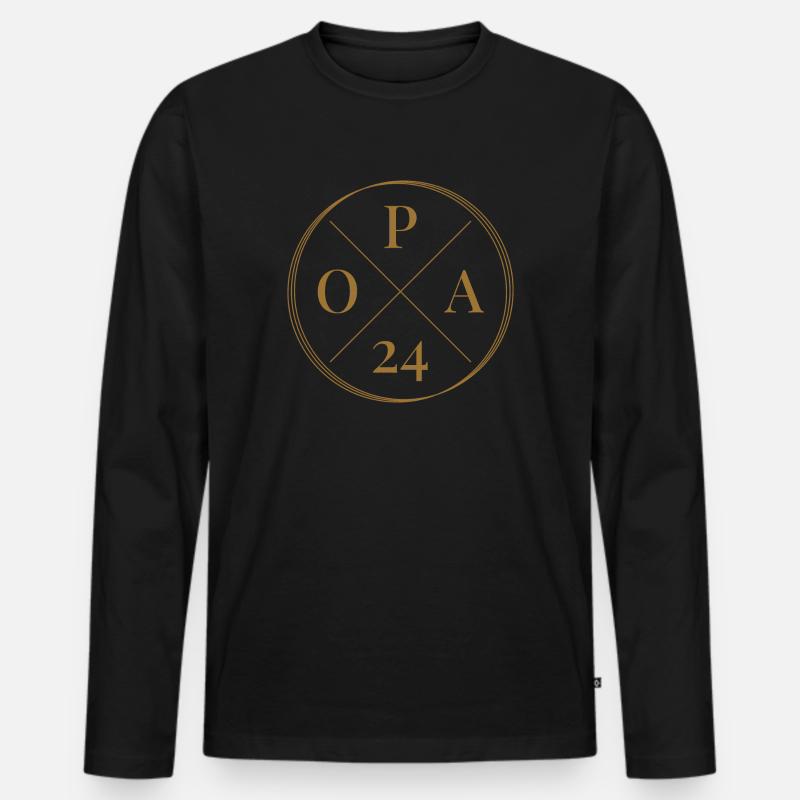 Opa 2024 - Männer Premium Bio Langarmshirt - Schwarz