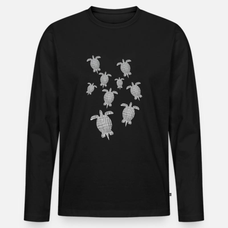Schildkröten Turtles - Männer Premium Bio Langarmshirt - Schwarz