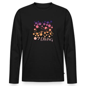 Diving mit Taucher - Männer Premium Bio Langarmshirt - Schwarz - Vorne - Nico (187cm)