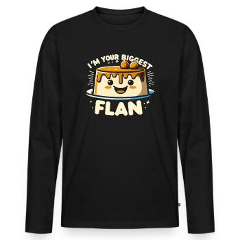I’m Your Biggest Flan - Amateur de desserts drôles - T-shirt manches longues Premium bio Homme - noir - Devant - Nico (187cm)