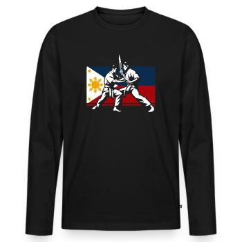 Eskrima - Filipino Martial Arts Gift - Men's Premium Organic Long Sleeve Shirt - black - Front - Nico (187cm)