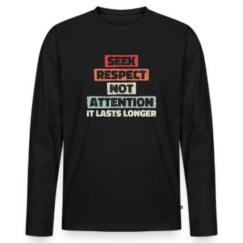 Loyauté, respect, amitié - motivation - T-shirt manches longues Premium bio Homme - noir - Devant - Nico (187cm)