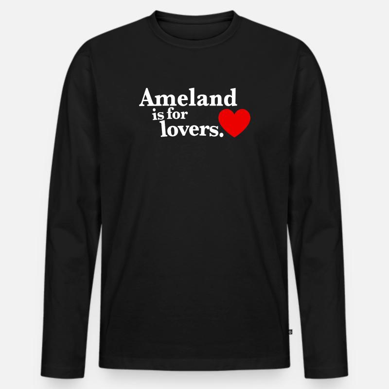 Ameland Lovers - Classic I - Männer Premium Bio Langarmshirt - Schwarz
