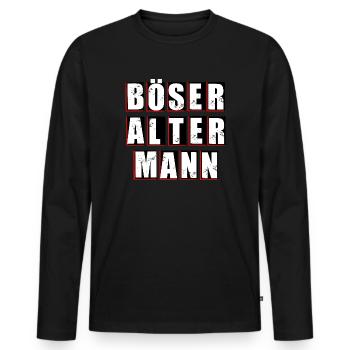 Böser alter Mann - Männer Premium Bio Langarmshirt - Schwarz - Vorne - Nico (187cm)