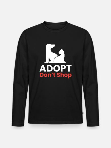 Adopt - dont shop I Tierretter - Männer Premium Bio Langarmshirt - Schwarz