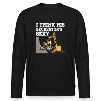 Je trouve sa pelle sexy - T-shirt manches longues Premium bio Homme - noir - Devant - Nico (187cm)