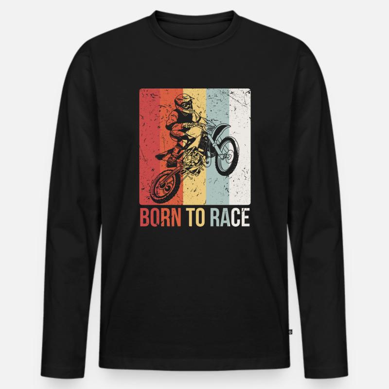 Motocross - Männer Premium Bio Langarmshirt - Schwarz