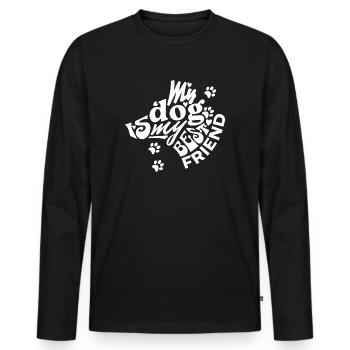 Mon meilleur ami N°1 - T-shirt manches longues Premium bio Homme - noir - Devant - Nico (187cm)