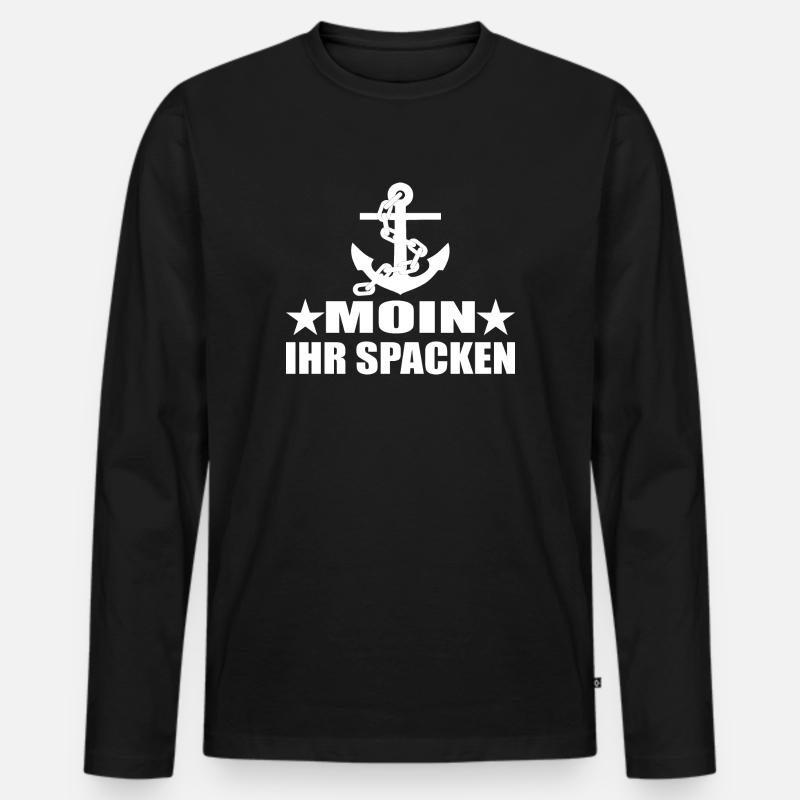 Moin - Männer Premium Bio Langarmshirt - Schwarz
