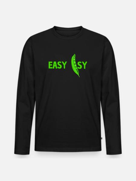 Easy peasy - Männer Premium Bio Langarmshirt - Schwarz