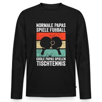 Tischtennis Papa Tischtennis Papa Geschenk - Männer Premium Bio Langarmshirt - Schwarz - Vorne - Nico (187cm)