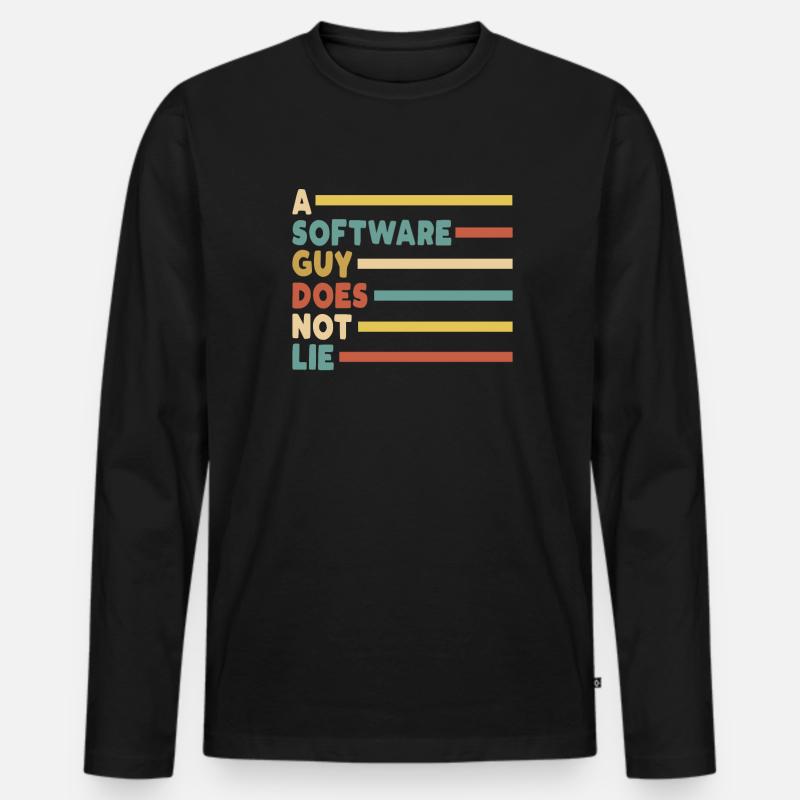 Programmeur Coder Développeur de logiciels - T-shirt manches longues Premium bio Homme - noir
