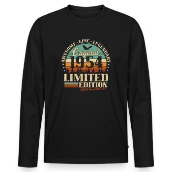 Original 1954 Limited Edition Vintage anniversaire - T-shirt manches longues Premium bio Homme - noir - Devant - Nico (187cm)