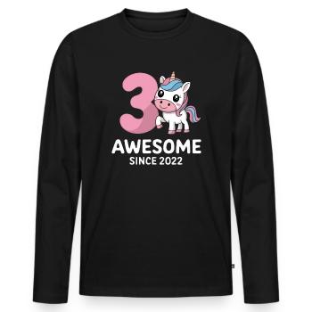 3. Geburtstag - Awesome Since 2022 - Männer Premium Bio Langarmshirt - Schwarz - Vorne - Nico (187cm)