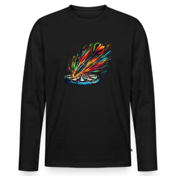 Darts Splash - Men's Premium Organic Long Sleeve Shirt - black - Front - Nico (187cm)