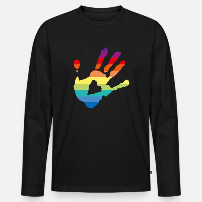 pride - pace - Männer Premium Bio Langarmshirt - Schwarz