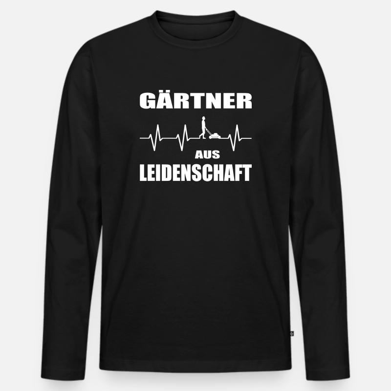 Garten - Männer Premium Bio Langarmshirt - Schwarz