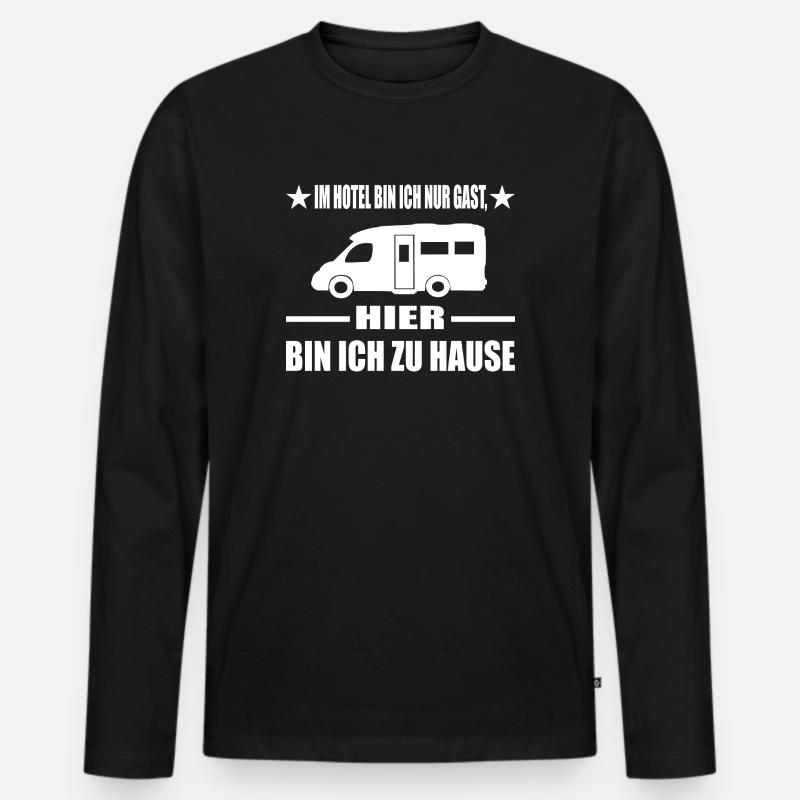 Camping - Männer Premium Bio Langarmshirt - Schwarz