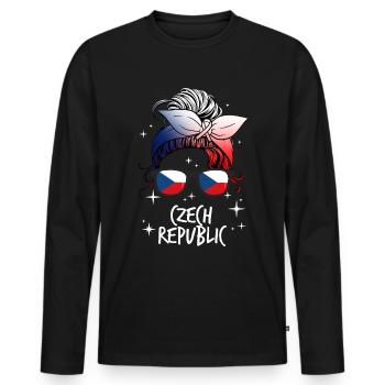 Tschechische Republik - Männer Premium Bio Langarmshirt - Schwarz - Vorne - Nico (187cm)