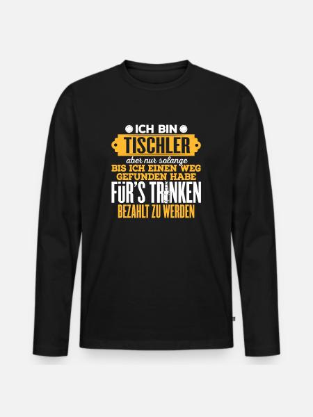 TISCHLER - Männer Premium Bio Langarmshirt - Schwarz