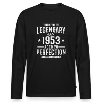 Legendary since 1953 - Men's Premium Organic Long Sleeve Shirt - black - Front - Nico (187cm)