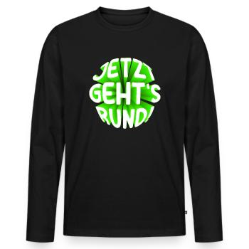 Jetzt gehts rund 3D - Männer Premium Bio Langarmshirt - Schwarz - Vorne - Nico (187cm)