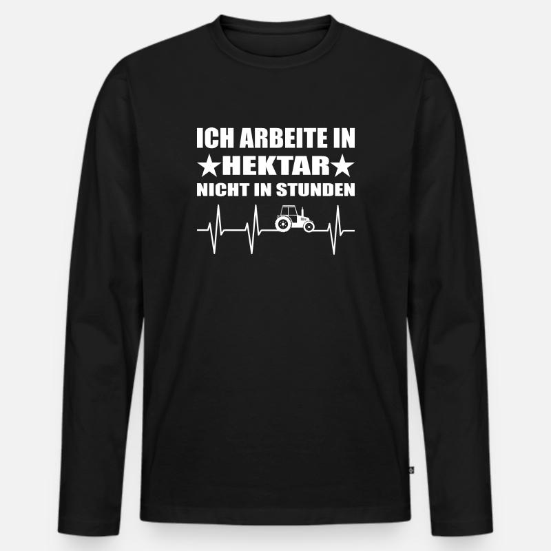 Traktor - Männer Premium Bio Langarmshirt - Schwarz