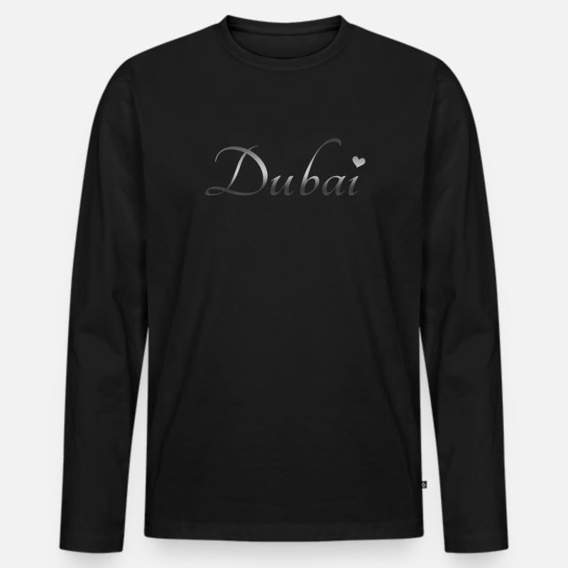 Dubai - Männer Premium Bio Langarmshirt - Schwarz