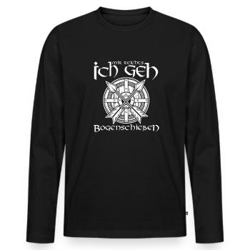 Bogenschütze Bogensport Pfeil Bogen Bogenschießen - Männer Premium Bio Langarmshirt - Schwarz - Vorne - Nico (187cm)
