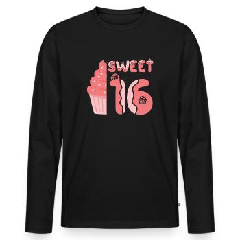 Sweet 16 - Männer Premium Bio Langarmshirt - Schwarz - Vorne - Nico (187cm)