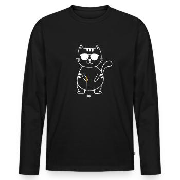 Golf Golfer Golfer Golfer Golf Course - Men's Premium Organic Long Sleeve Shirt - black - Front - Nico (187cm)