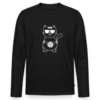 Volleyball Beach Volleyball - Men's Premium Organic Long Sleeve Shirt - black - Front - Nico (187cm)