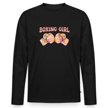 Boxen Boxing Boxer Boxkampf Kämpfer - Männer Premium Bio Langarmshirt - Schwarz - Vorne - Nico (187cm)