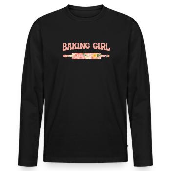 Bäcker Backen Konditor - Männer Premium Bio Langarmshirt - Schwarz - Vorne - Nico (187cm)