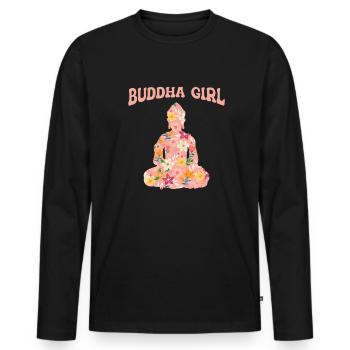 Buddha Buddhist Buddhismus - Männer Premium Bio Langarmshirt - Schwarz - Vorne - Nico (187cm)