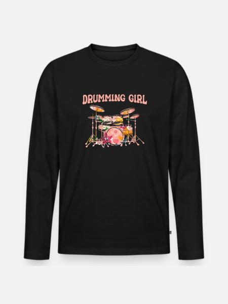 Drums Drummer Drummer - Men's Premium Organic Long Sleeve Shirt - black