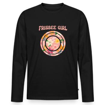 Frisbee - Men's Premium Organic Long Sleeve Shirt - black - Front - Nico (187cm)