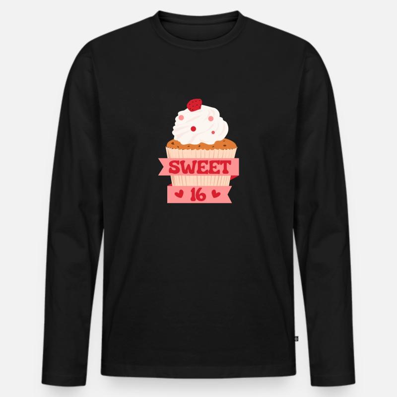 Sweet 16 - Männer Premium Bio Langarmshirt - Schwarz