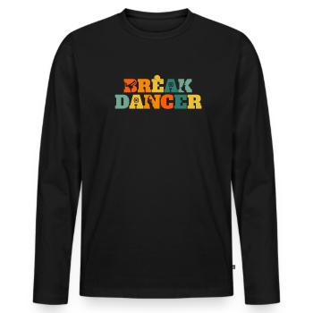 Breakdance Rétro Breakdancer Vintage Breakdance - T-shirt manches longues Premium bio Homme - noir - Devant - Nico (187cm)