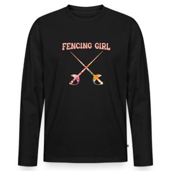 Fechten - Männer Premium Bio Langarmshirt - Schwarz - Vorne - Nico (187cm)