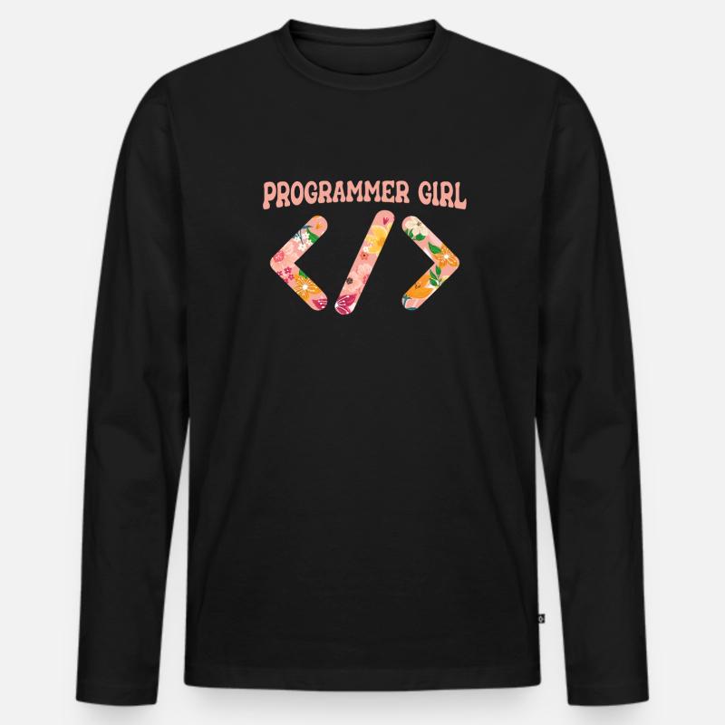 Programmer Coder Software Developer - Men's Premium Organic Long Sleeve Shirt - black