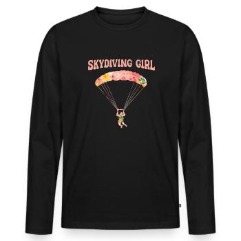 Skydiving Skydiving Sky Diving - Men's Premium Organic Long Sleeve Shirt - black - Front - Nico (187cm)