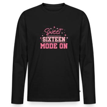 Sweet 16 - Männer Premium Bio Langarmshirt - Schwarz - Vorne - Nico (187cm)