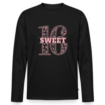 Sweet 16 - Männer Premium Bio Langarmshirt - Schwarz - Vorne - Nico (187cm)