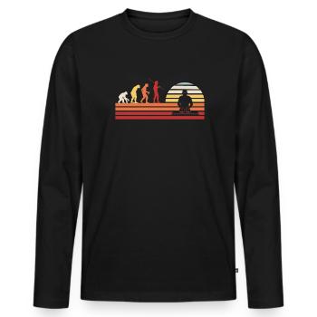 DJ Disc Jockey - Men's Premium Organic Long Sleeve Shirt - black - Front - Nico (187cm)