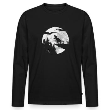 T-Rex Tyrannosaurus Rex - Männer Premium Bio Langarmshirt - Schwarz - Vorne - Nico (187cm)