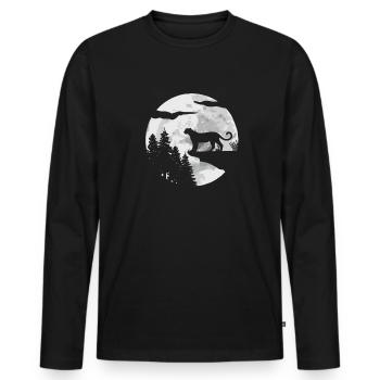 Guépard - T-shirt manches longues Premium bio Homme - noir - Devant - Nico (187cm)